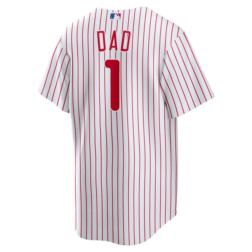 Philadelphia Phillies Nike #1 Dad Home Replica Baseball Jersey - White