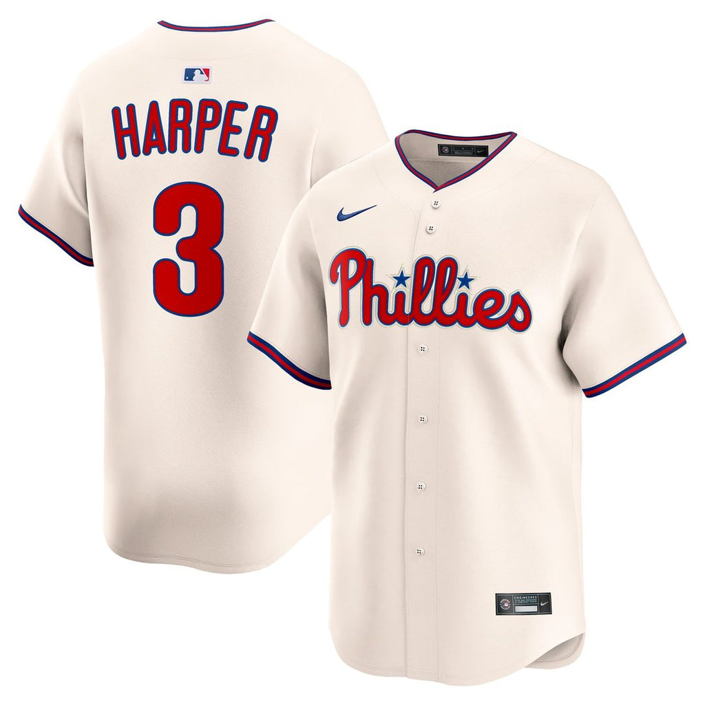 Philadelphia Phillies Nike Bryce Harper Alternate Limited Baseball Jersey - Cream