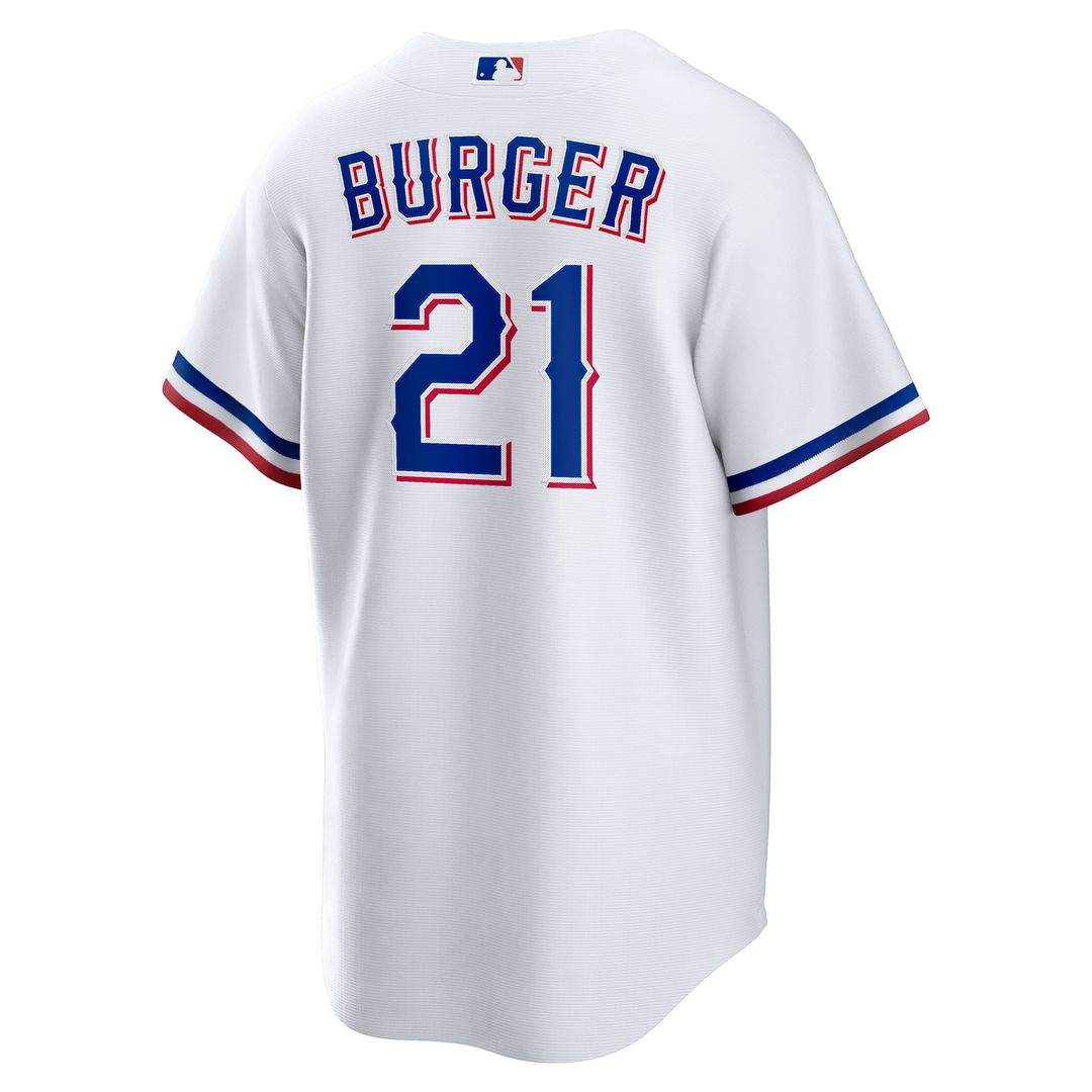 Texas Rangers Nike Jake Burger Home Replica Baseball Jersey - White
