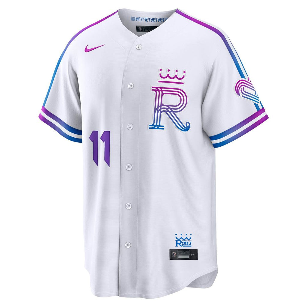 Kansas City Royals Nike Maikel Garcia 2026 City Connect Stadium Baseball Jersey - White