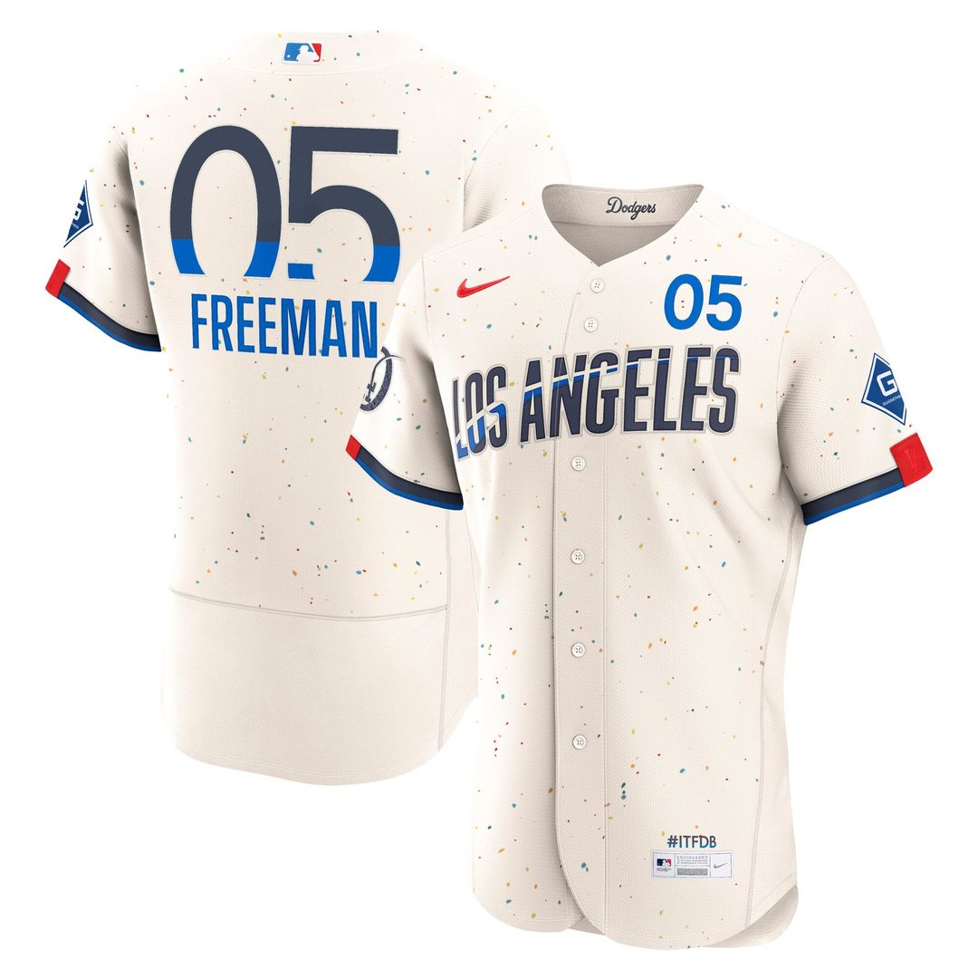 Los Angeles Dodgers Nike Freddie Freeman City Connect Authentic Sponsor Patch Baseball Jersey - Cream