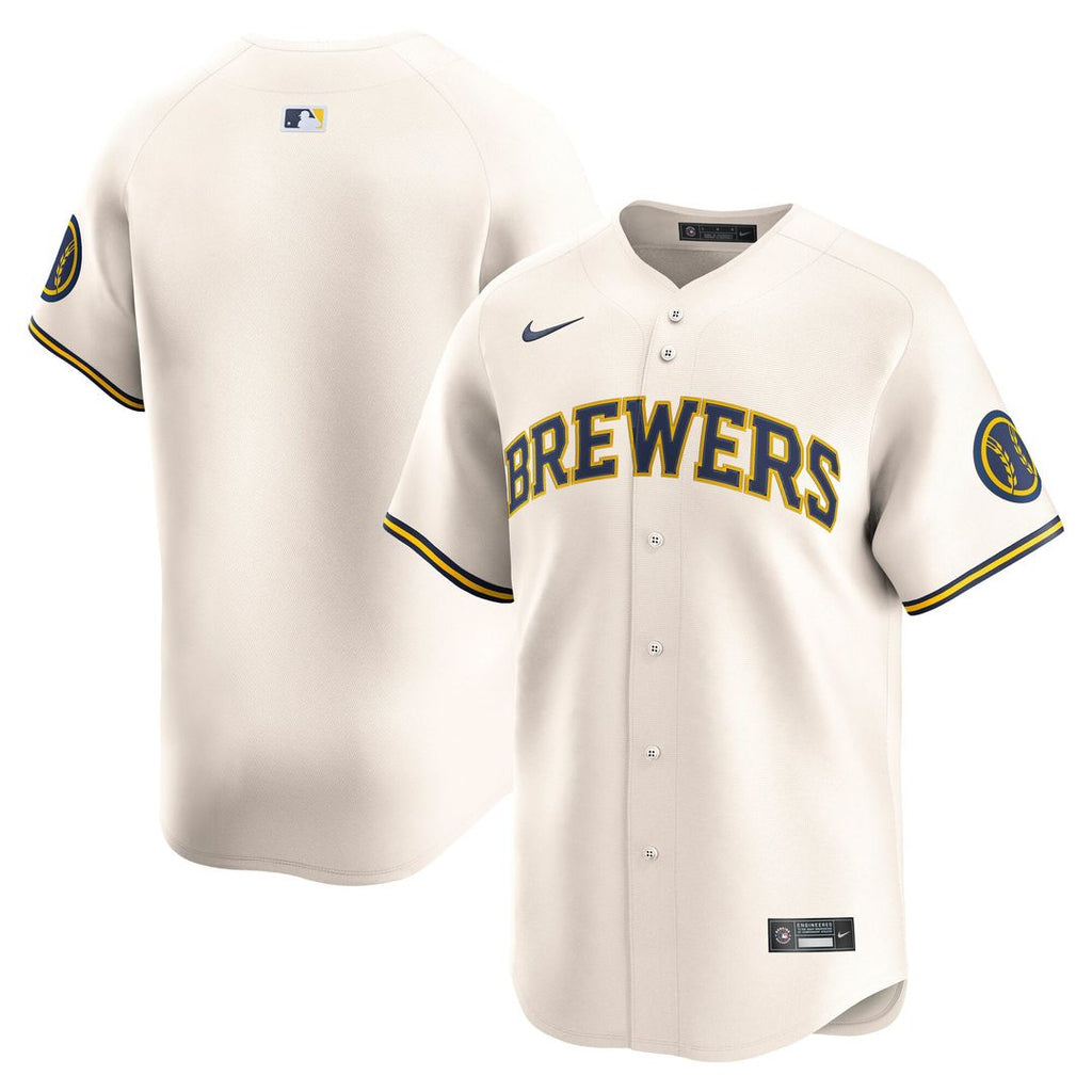 Milwaukee Brewers Nike Home Limited Baseball Jersey - Cream