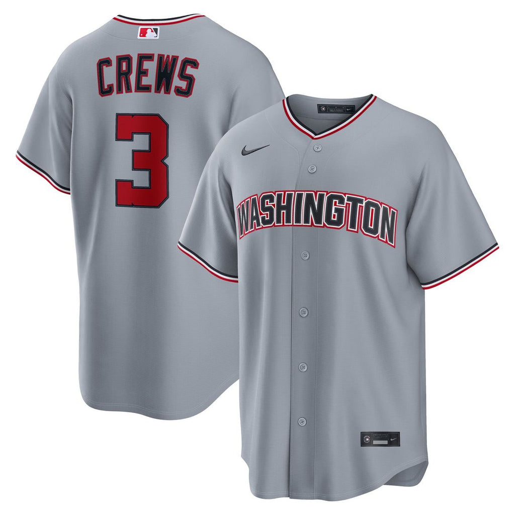 Washington Nationals Nike Dylan Crews Road Replica Baseball Jersey - Gray