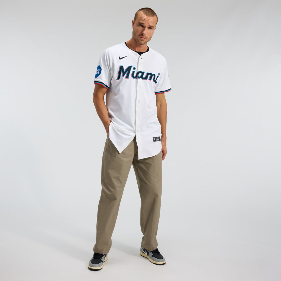 Miami Marlins Nike Home Elite Baseball Jersey - White