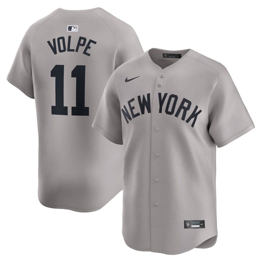 New York Yankees Nike Anthony Volpe Away Limited Baseball Jersey - Gray