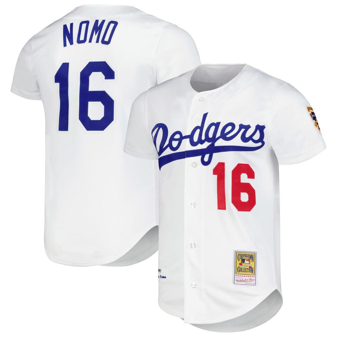 Los Angeles Dodgers Mitchell & Ness Hideo Nomo Cooperstown Collection Authentic Baseball Jersey - White