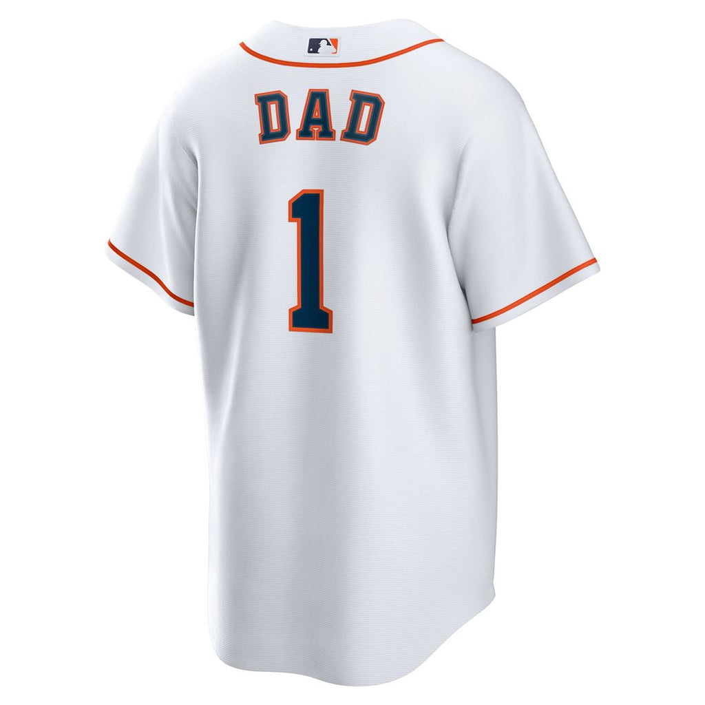 Houston Astros Nike #1 Dad Home Replica Baseball Jersey - White