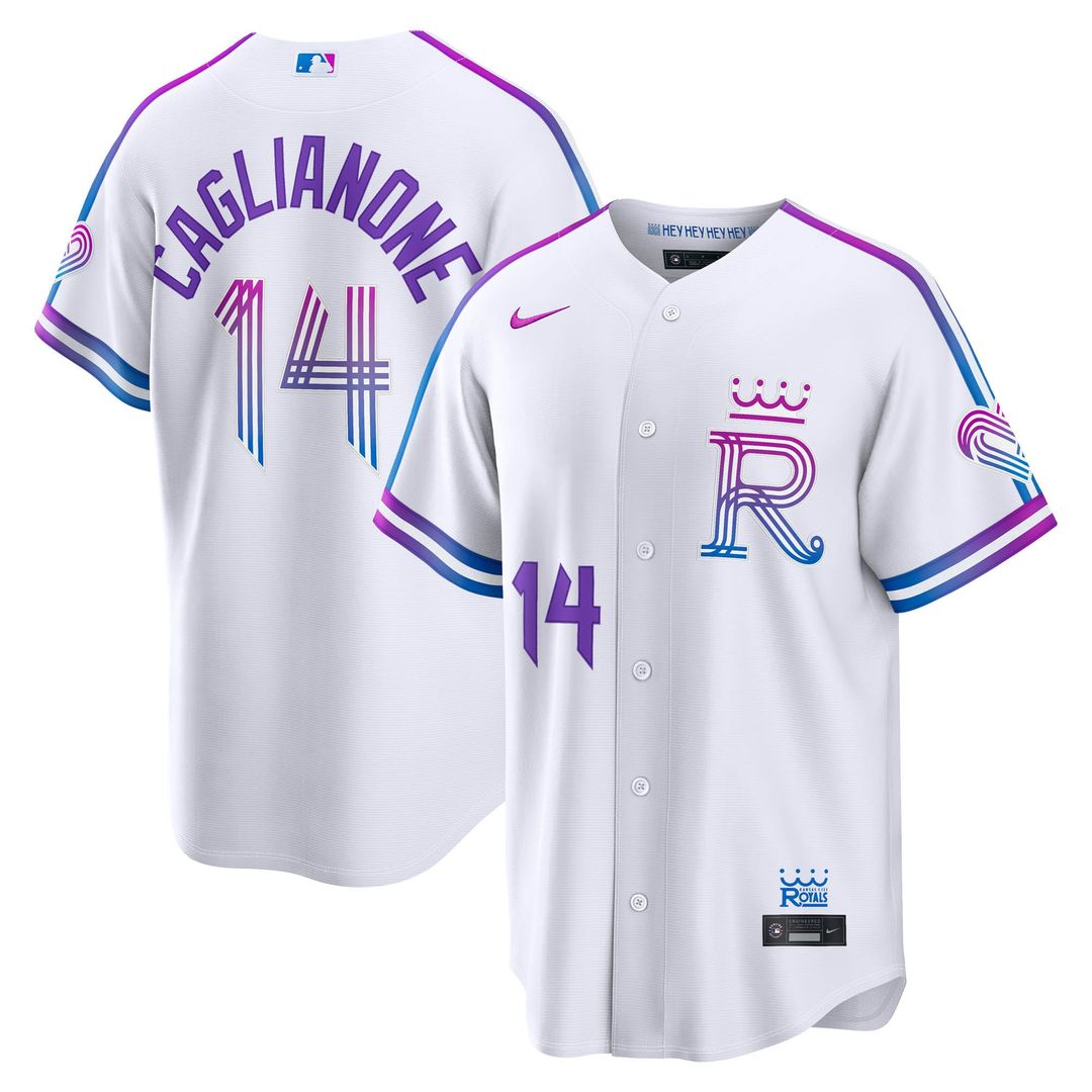 Kansas City Royals Nike Jac Caglianone 2026 City Connect Stadium Baseball Jersey - White