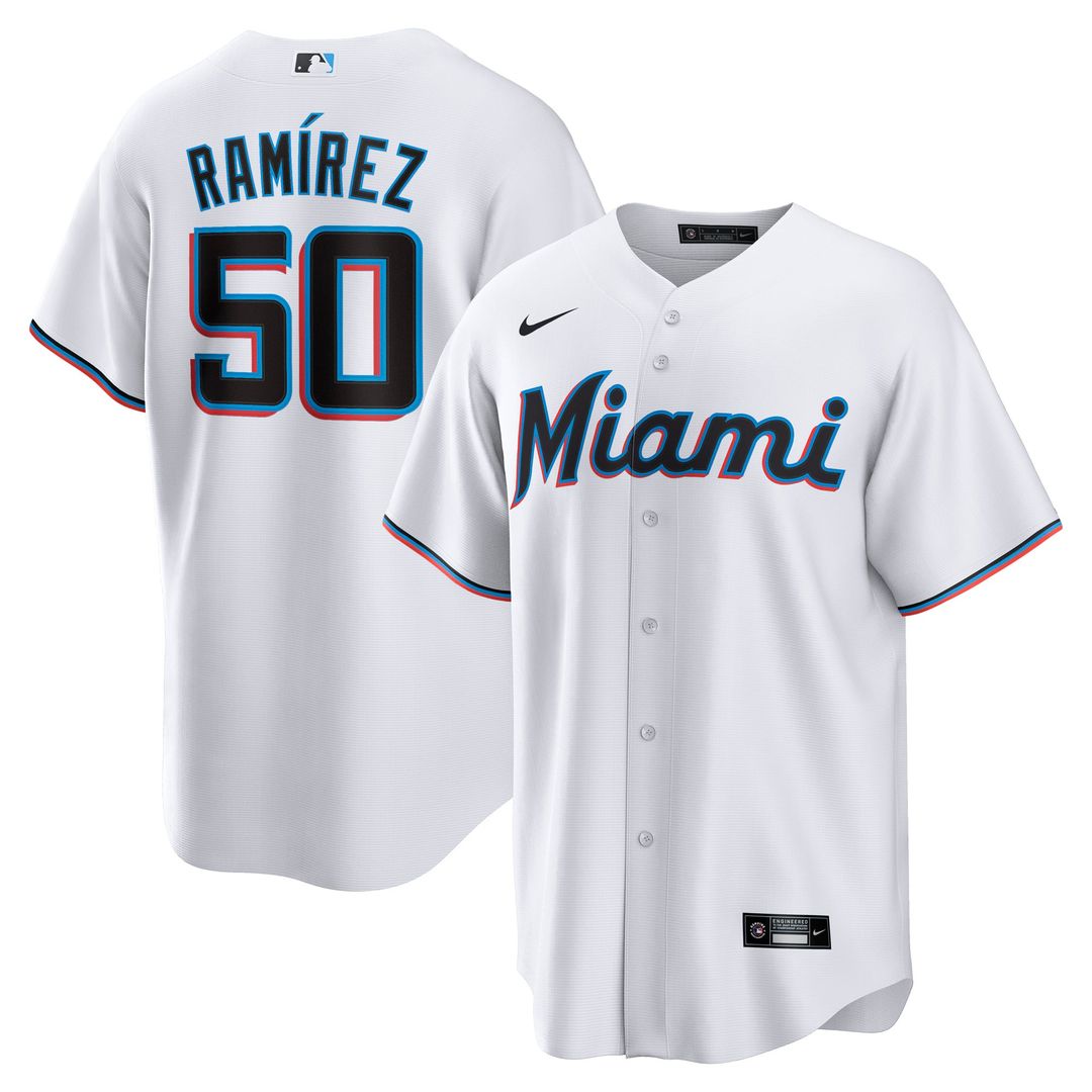 Miami Marlins Nike Agustín Ramírez Home Replica Baseball Jersey - White