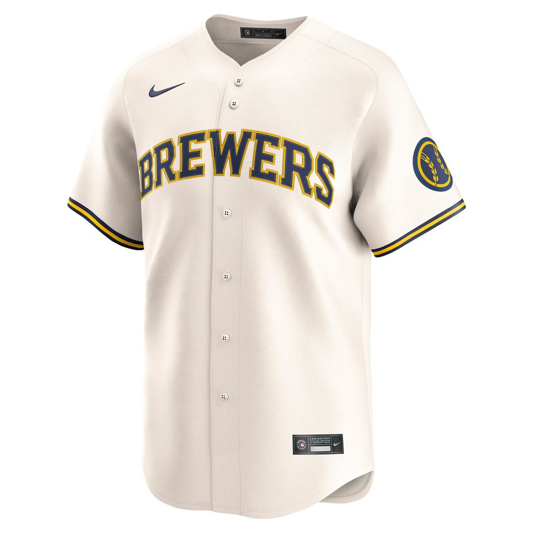 Milwaukee Brewers Nike Home Limited Baseball Jersey - Cream