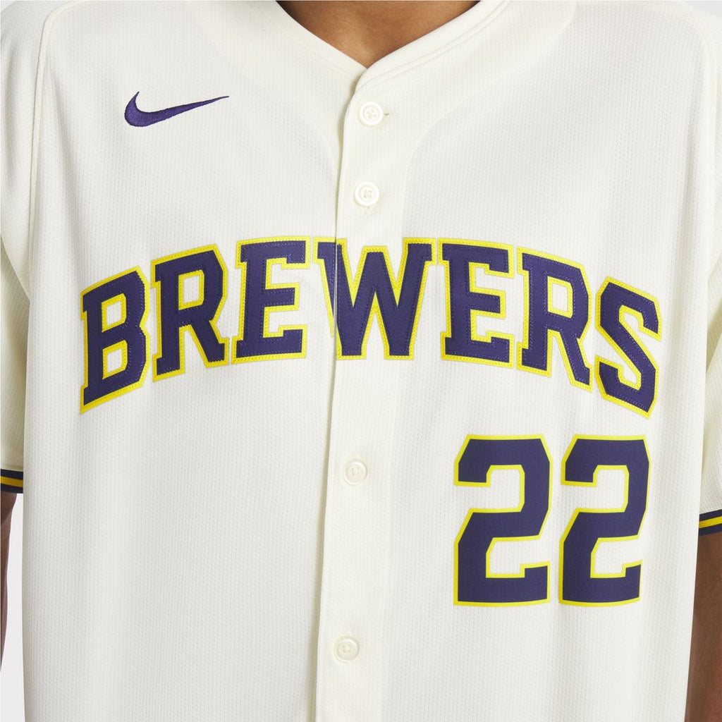 Milwaukee Brewers Nike Christian Yelich Home Limited Baseball Jersey - Cream
