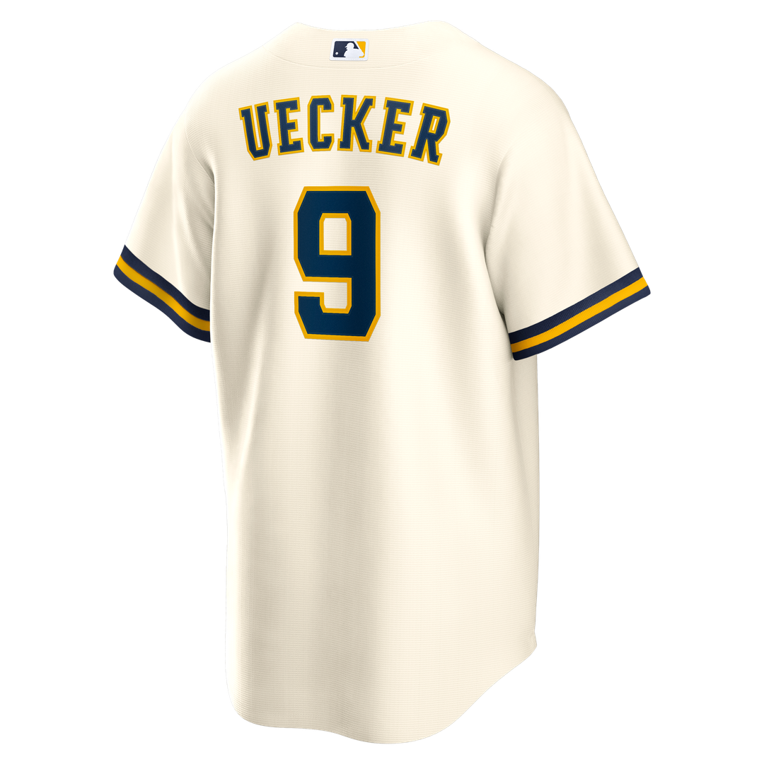 Milwaukee Brewers Nike Bob Uecker Home Retired Player Replica Baseball Jersey - Cream