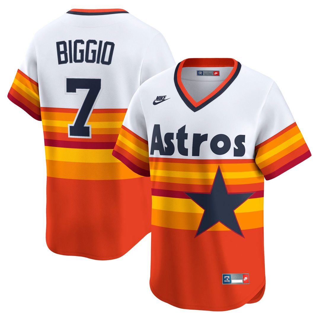 Houston Astros Nike Craig Biggio Throwback Cooperstown Collection Limited Baseball Jersey - White