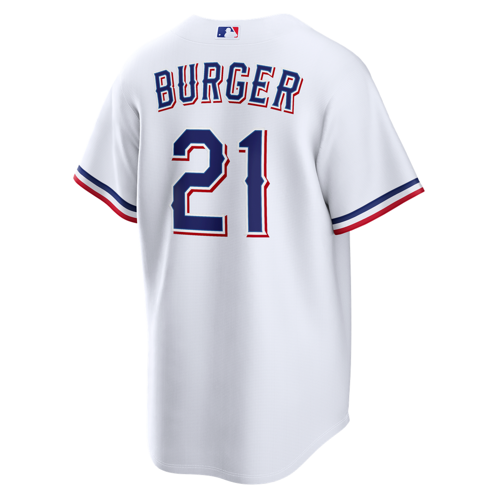 Texas Rangers Nike Jake Burger Home Replica Baseball Jersey - White
