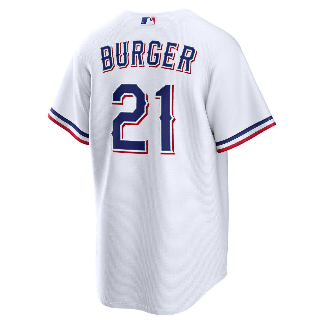 Texas Rangers Nike Jake Burger Home Replica Baseball Jersey - White
