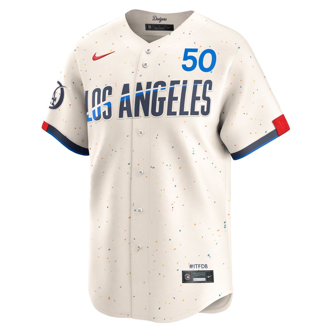 Los Angeles Dodgers Nike Mookie Betts City Connect Limited Baseball Jersey - Cream