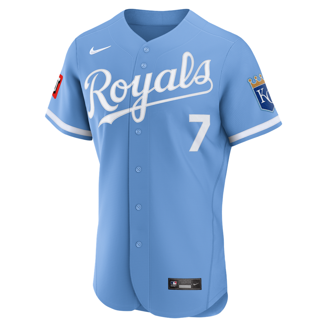 Kansas City Royals Nike Bobby Witt Jr. Home Authentic Sponsor Patch Baseball Jersey - White