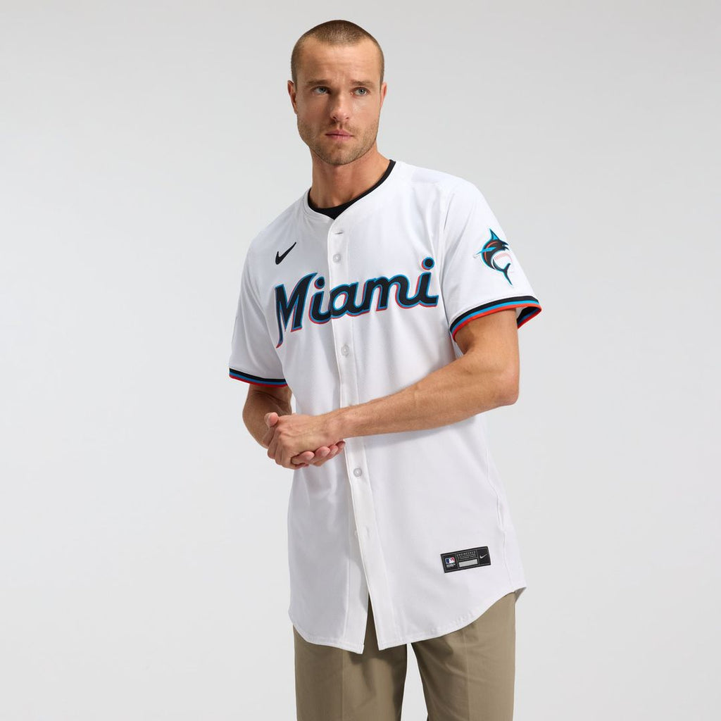 Miami Marlins Nike Home Elite Baseball Jersey - White