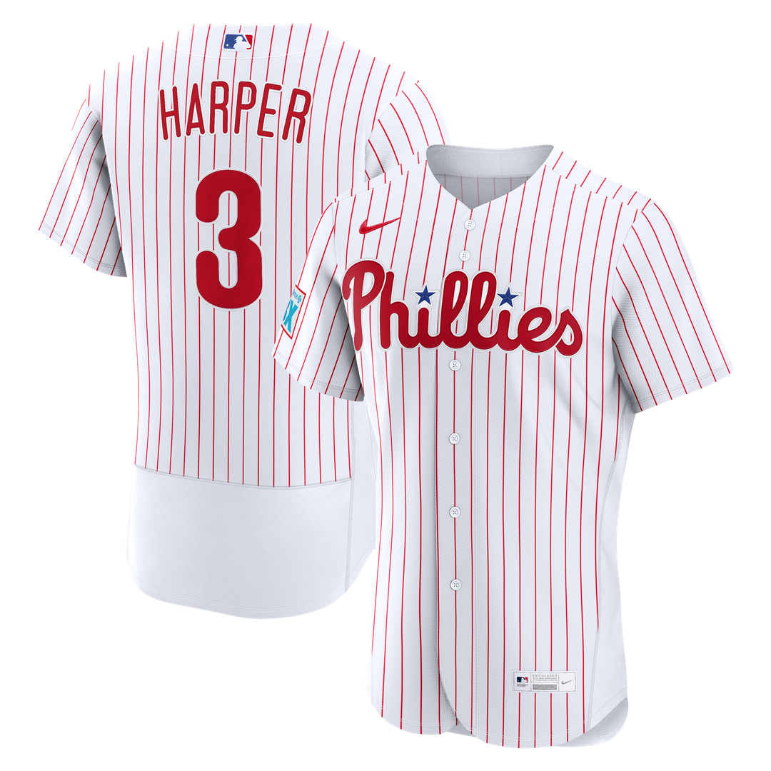 Philadelphia Phillies Nike Bryce Harper Alternate Authentic Sponsor Patch Baseball Jersey - Cream
