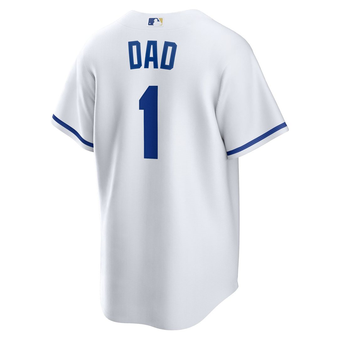 Kansas City Royals Nike #1 Dad Home Replica Baseball Jersey - White