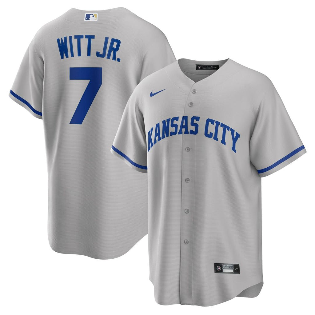 Kansas City Royals Nike Bobby Witt Jr. Road Replica Baseball Jersey - Gray