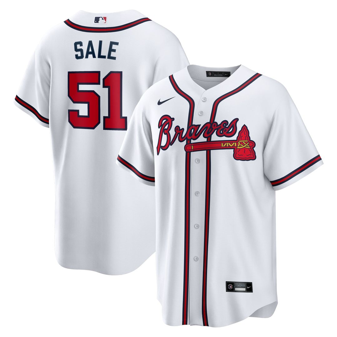 Atlanta Braves Nike Chris Sale Home Replica Baseball Jersey - White