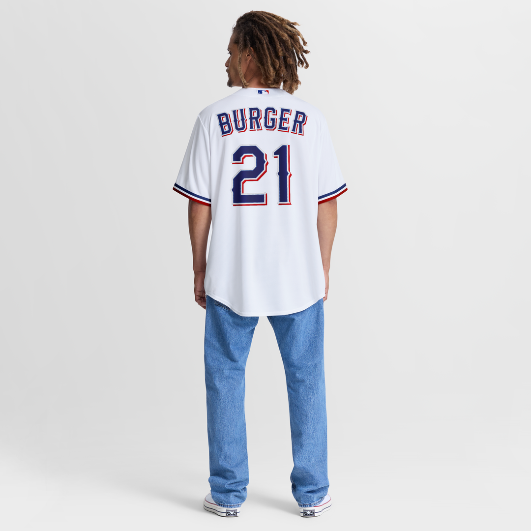 Texas Rangers Nike Jake Burger Home Replica Baseball Jersey - White