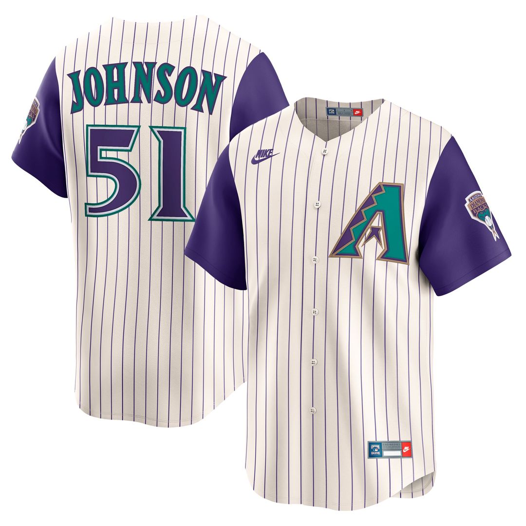 Arizona Diamondbacks Nike Randy Johnson Throwback Cooperstown Collection Limited Baseball Jersey - Black