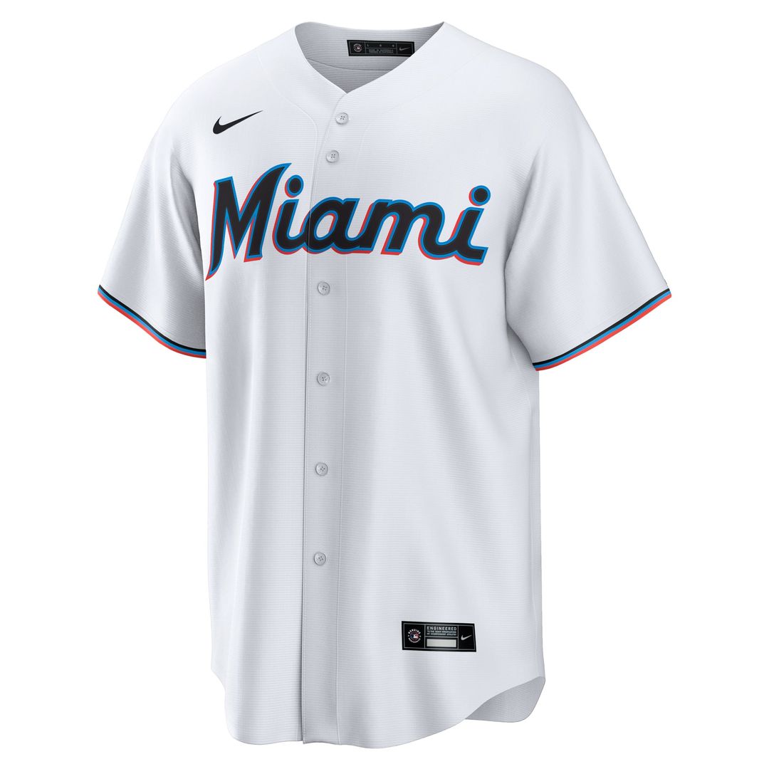 Miami Marlins Nike Connor Norby Home Replica Baseball Jersey - White