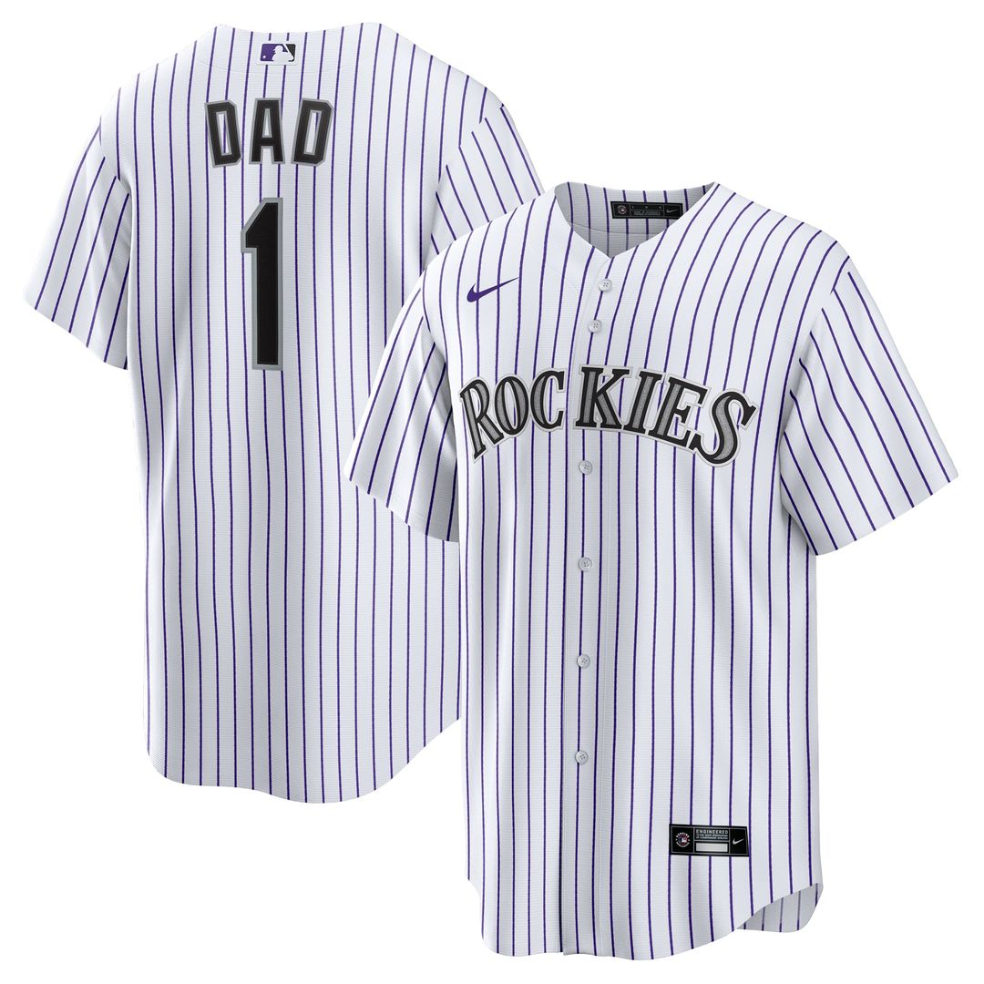 Colorado Rockies Nike #1 Dad Home Replica Baseball Jersey - White