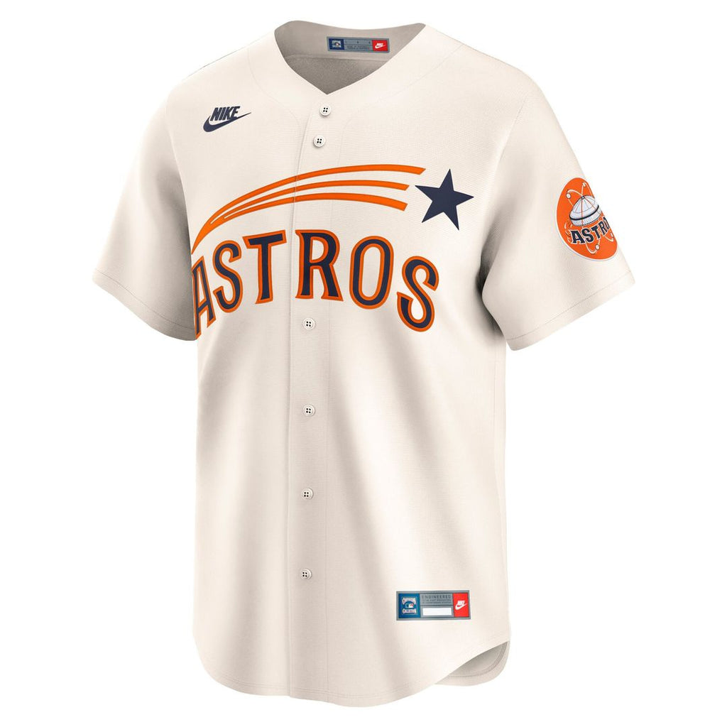 Houston Astros Nike Cooperstown Collection Limited Baseball Jersey - Cream