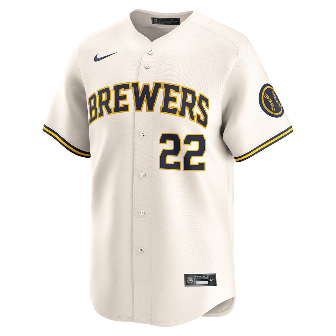 Milwaukee Brewers Nike Christian Yelich Home Limited Baseball Jersey - Cream