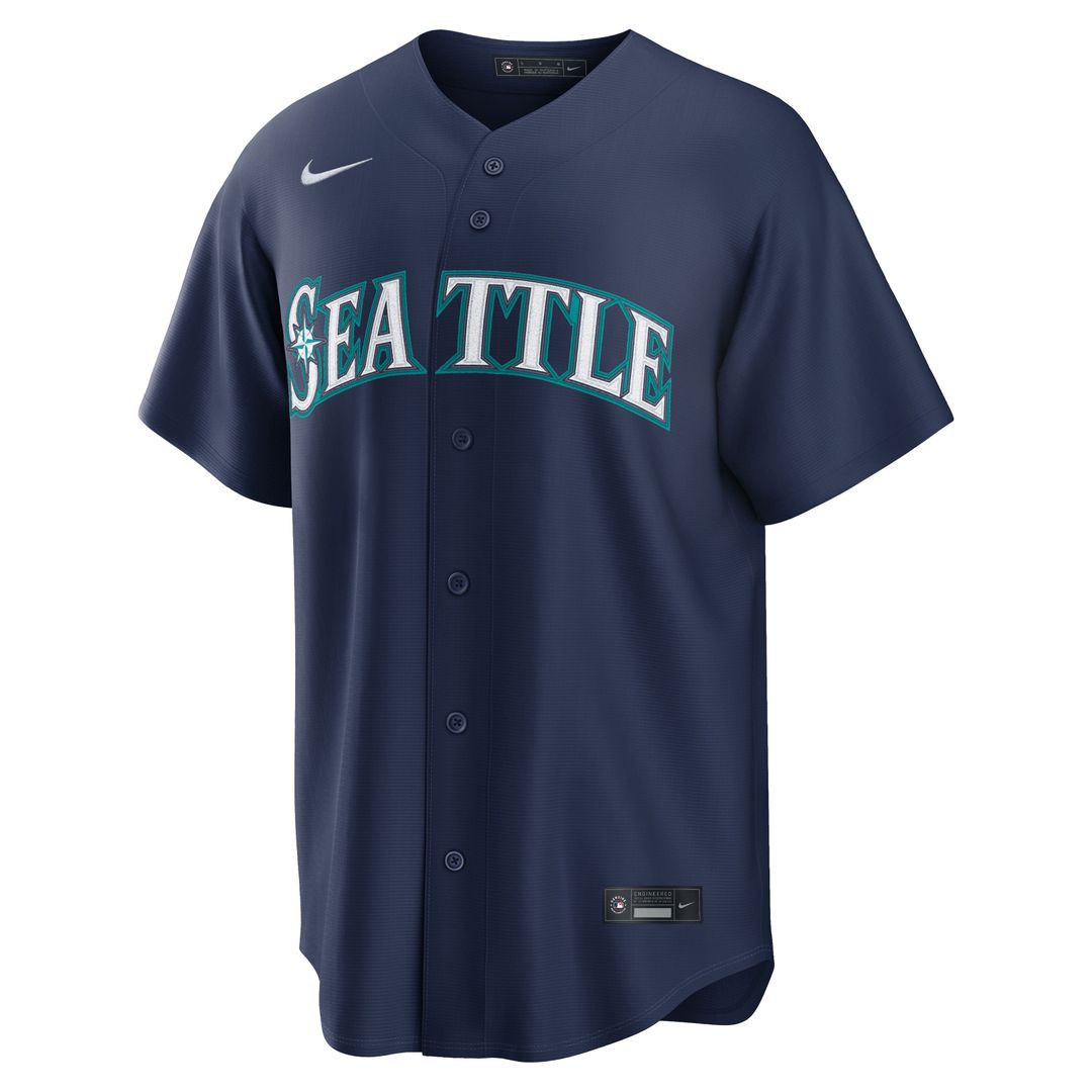 Seattle Mariners Nike Road Replica Baseball Jersey - Navy