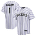 Colorado Rockies Nike #1 Groom Home Replica Baseball Jersey - White