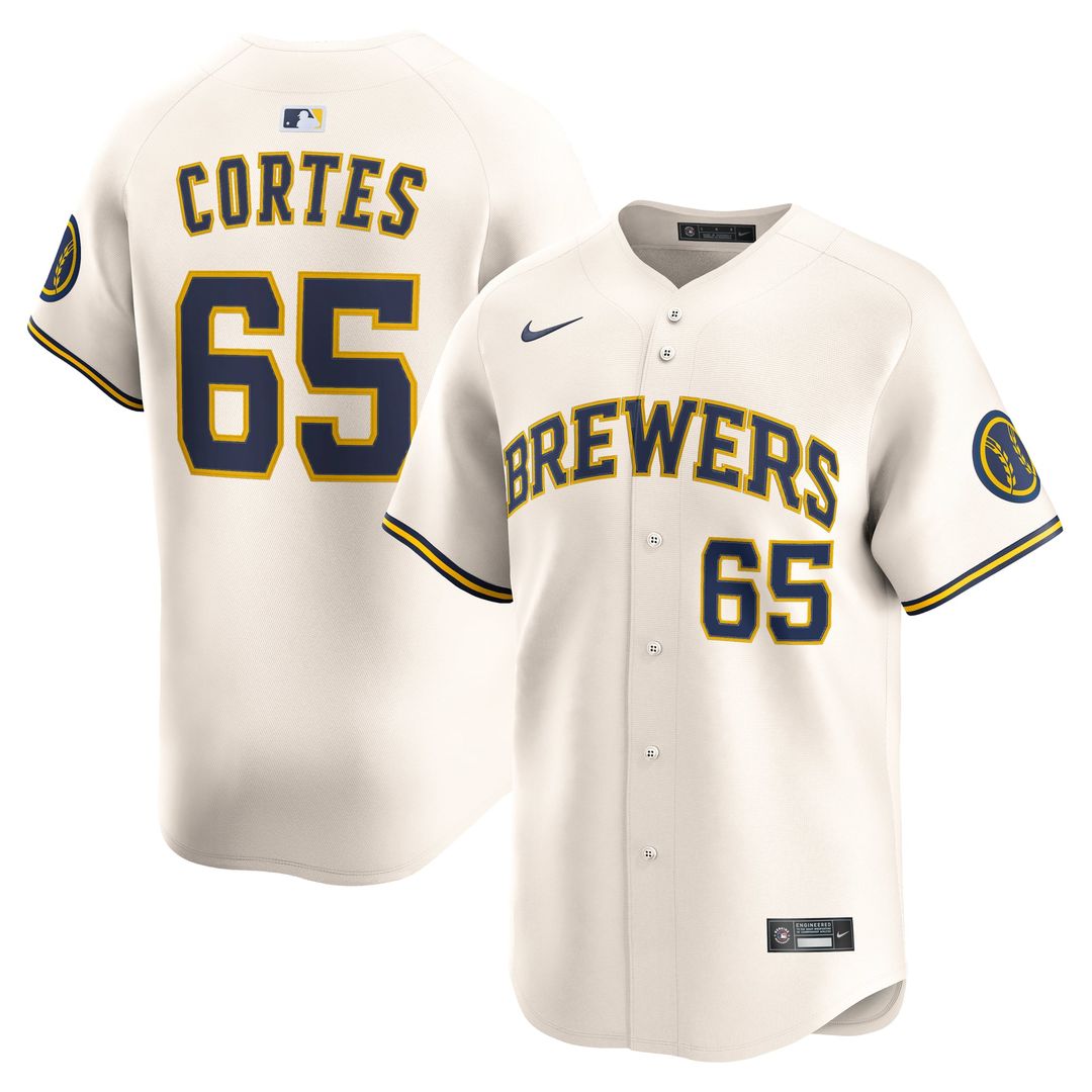 Milwaukee Brewers Nike Nestor Cortes Home Limited Baseball Jersey - Cream