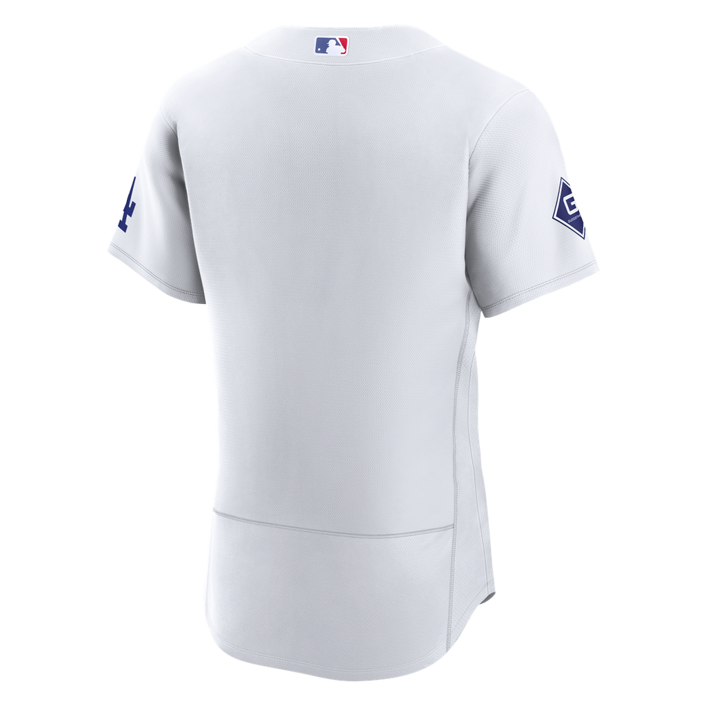 Los Angeles Dodgers Nike Home Sponsor Patch Authentic Baseball Jersey - White
