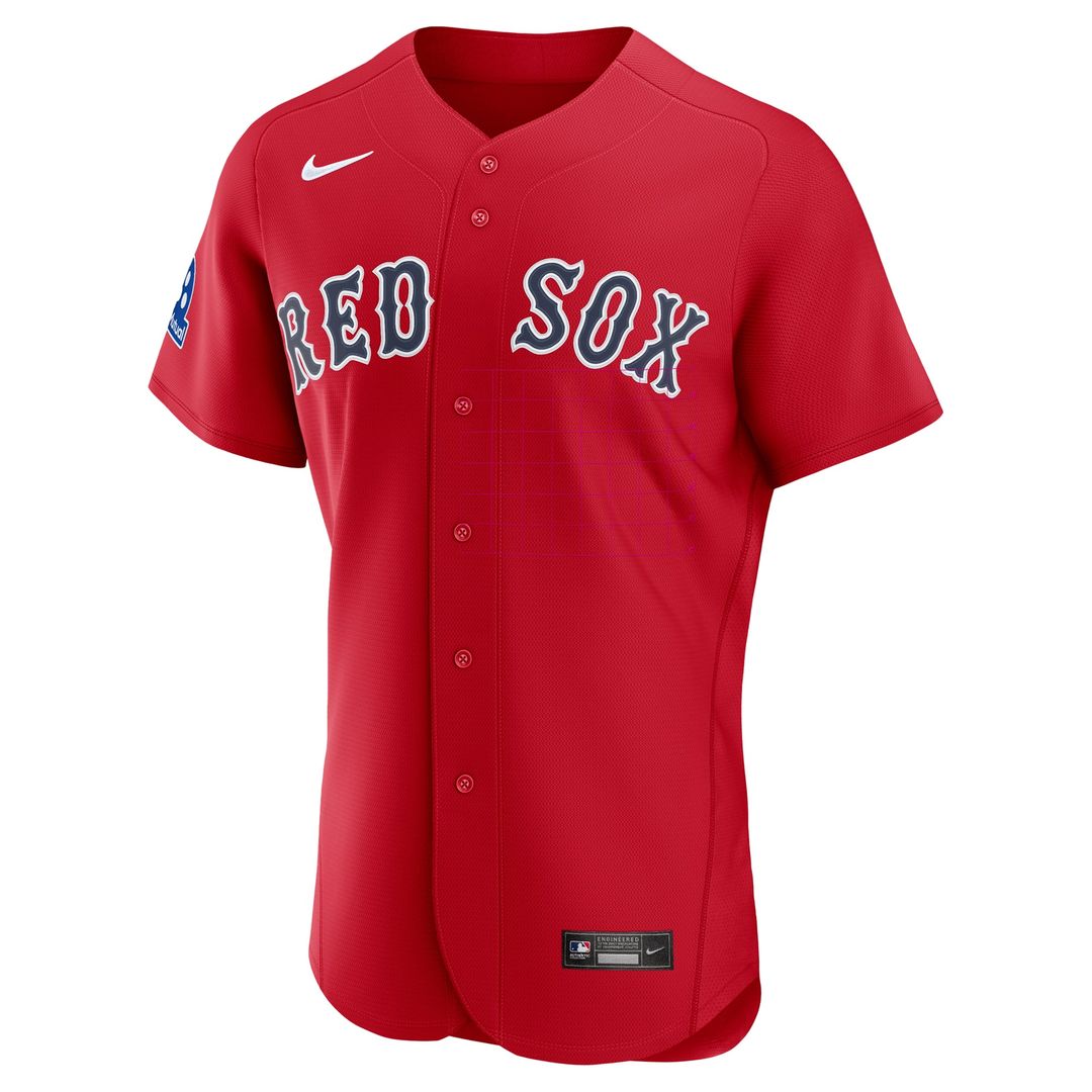 Boston Red Sox Nike Alternate Sponsor Patch Authentic Baseball Jersey - Red