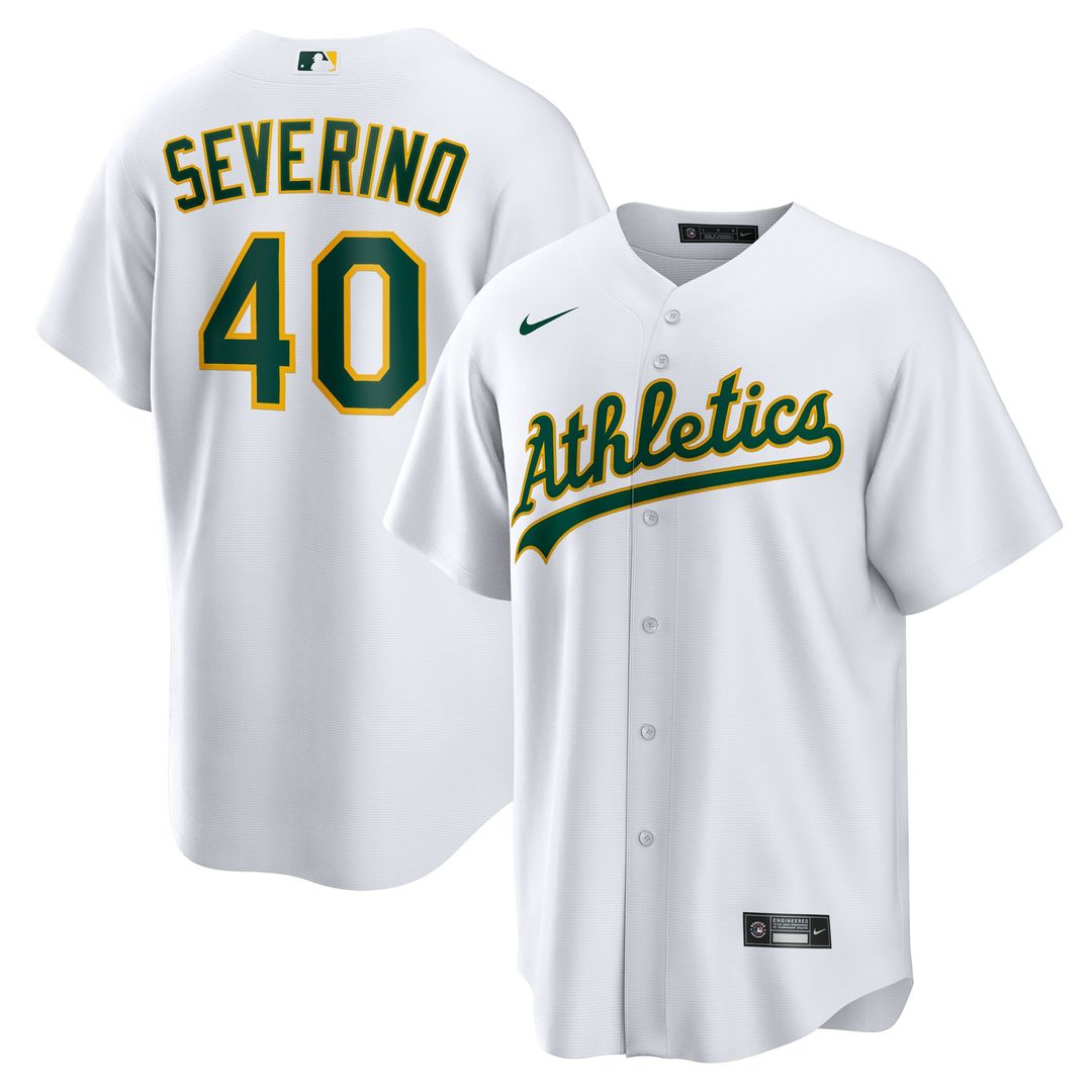 Athletics Nike Luis Severino Home Replica Baseball Jersey - White
