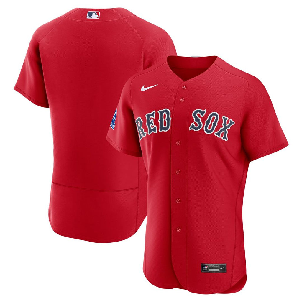Boston Red Sox Nike Alternate Sponsor Patch Authentic Baseball Jersey - Red