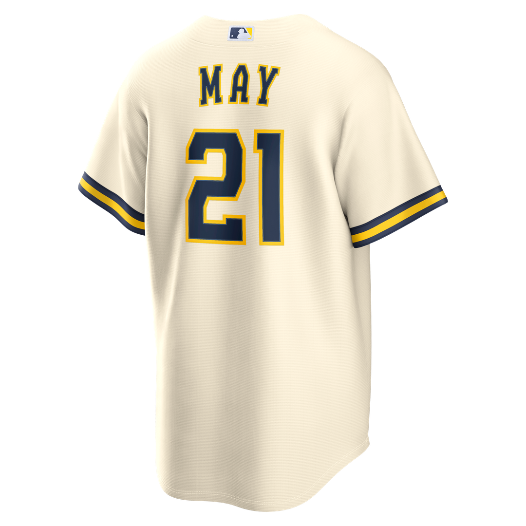 Milwaukee Brewers Nike Dustin May Home Replica Baseball Jersey - Cream