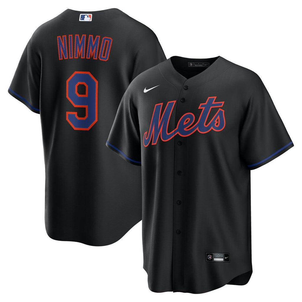 New York Mets Nike Brandon Nimmo Alternate Replica Baseball Jersey - Black