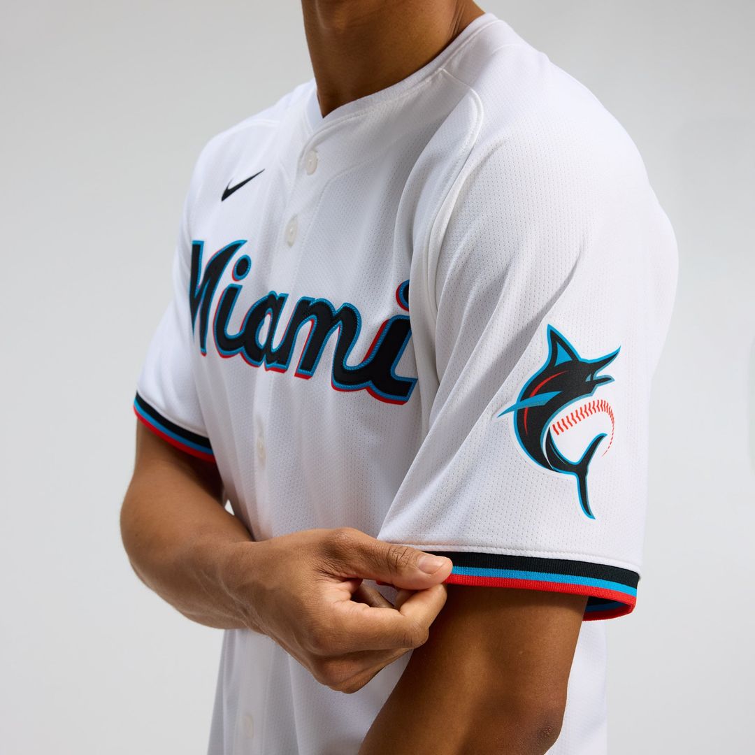Miami Marlins Nike Home Limited Baseball Jersey - White