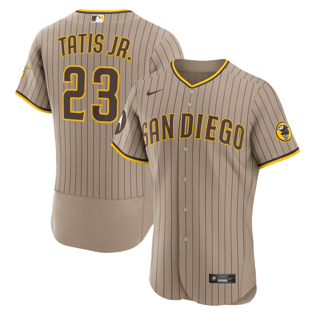 San Diego Padres Nike Fernando Tatis Jr. Alternate Authentic Sponsor Patch Baseball Jersey - Sand