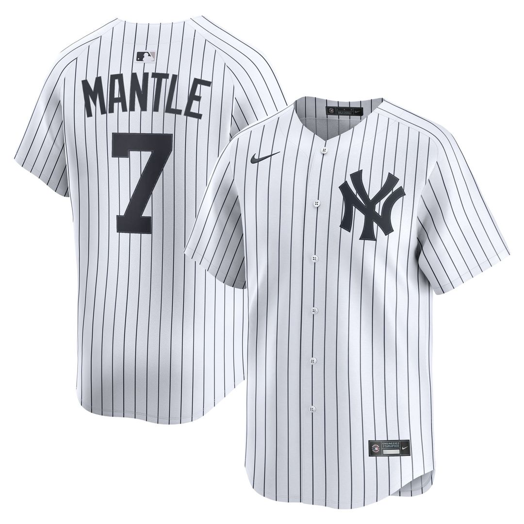 New York Yankees Nike Mickey Mantle Home Limited Baseball Jersey - White