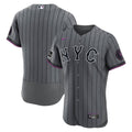 New York Mets Nike City Connect Authentic Sponsor Patch Baseball Jersey - Gray