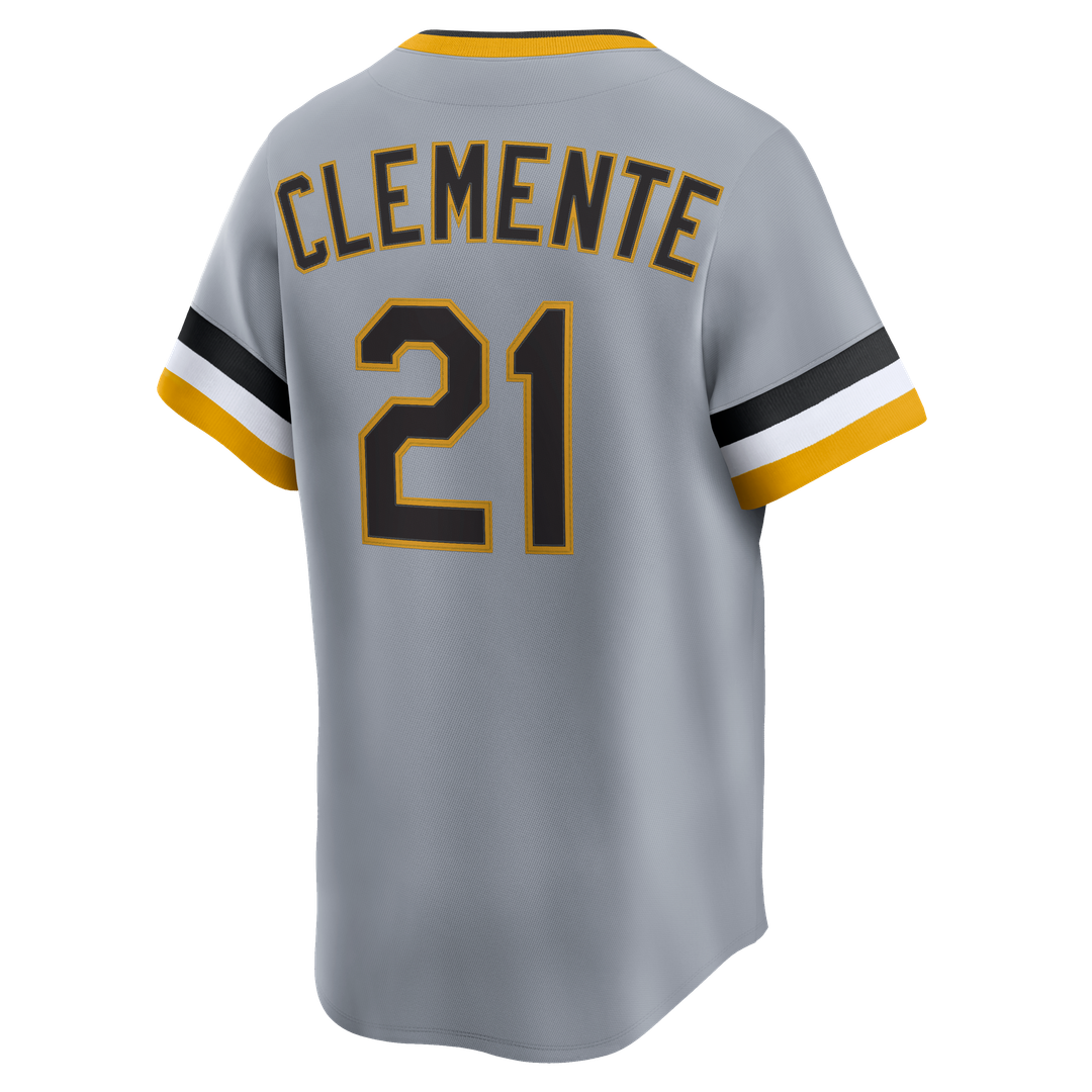 Pittsburgh Pirates Nike Roberto Clemente Throwback Cooperstown Collection Limited Baseball Jersey - Gray