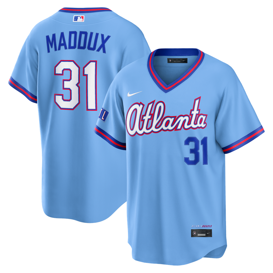 Atlanta Braves Nike Greg Maddux 2026 City Connect Stadium Baseball Jersey - Powder Blue