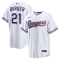 Texas Rangers Nike Jake Burger Home Replica Baseball Jersey - White