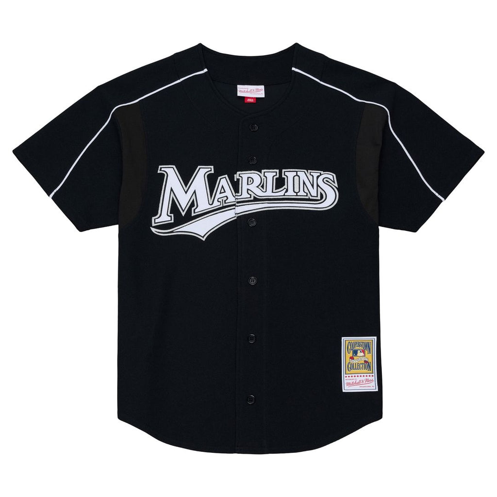 Florida Marlins Mitchell & Ness Miguel Cabrera 2003 Cooperstown Mesh Batting Practice Button-Up Baseball Jersey - Black