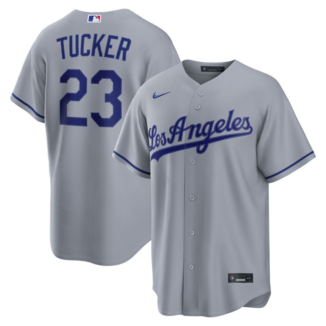Los Angeles Dodgers Nike Kyle Tucker Road Replica Baseball Jersey - Gray